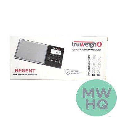 Truweigh Regent Dual Resolution Mini Scale 200g x 0.01g & 250g x 0.1g – Black