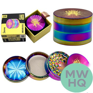 Shredder 4 Piece Large Grinder - Style 13 - 63mm - 4 Part – Rainbow