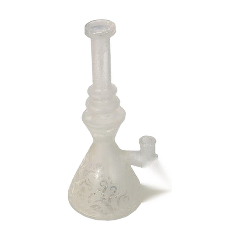 Biigo Glass Frosted Water Pipe Beaker Base With Matrix Perc + Funnel Style Hold + Design & Straight Neck - 605 Grams - 10.65 Inches - Assorted Colors [GT030]