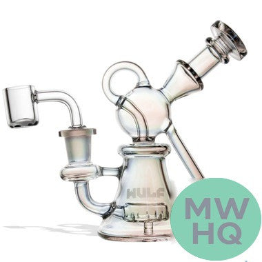 Wulf Mods Revo Glass Water Pipe Dab Rig With Quartz Banger - 180 Grams - 6 Inches