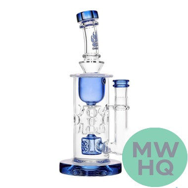 Calibear Fab Torus Recycler Glass Water Pipe Dab Rig Thick Base With Seed of Life Perc - 460 Grams - 9.25 Inches [GB16]
