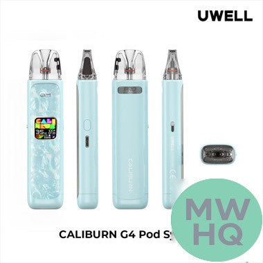 Uwell CALIBURN G4 1300mAh Pod System Starter Kit With 2 x 3ML Refillable CALIBURN GPP Integrated Coil Cartridge Pod