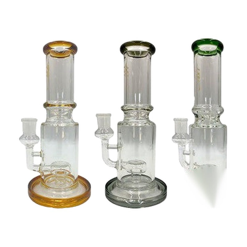 HB King Straight Water Pipe With Circ Perc - 650 Grams - 10 Inches - Assorted Colors [KD162]
