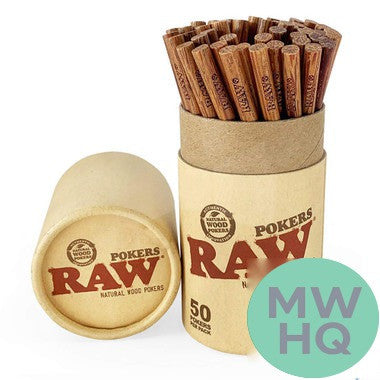 RAW Wooden Poker Sticks Small - Pack of 50