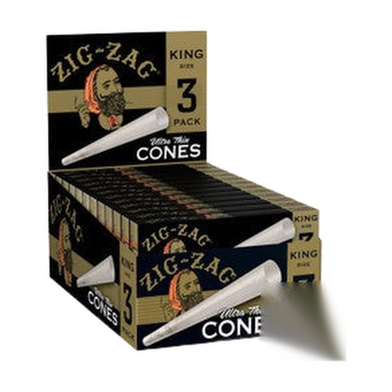 Zig-Zag King Size Pre-Rolled Cone Rolling Papers - Pack of 3