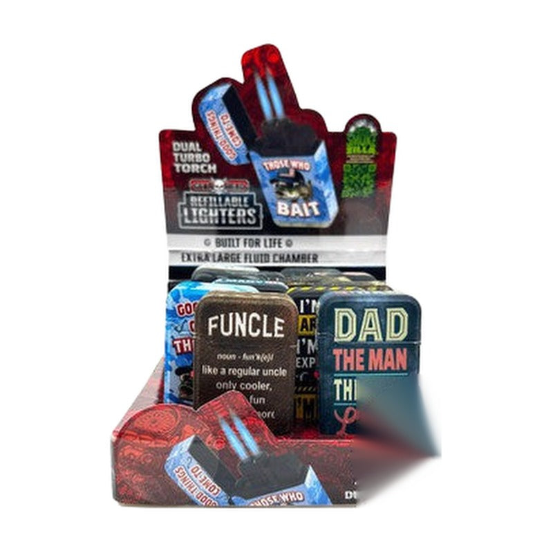 Smokezilla Patriotic Gearhead Dual Turbo Torch Lighter - Assorted Designs [25838]