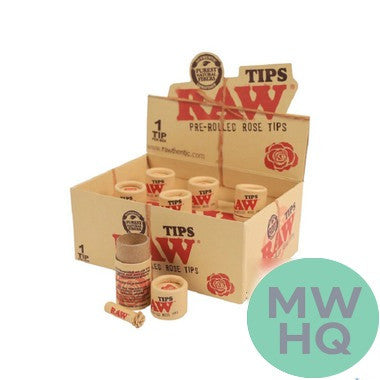 RAW Pre-Rolled Rose Tips - 1 Tip Per Box