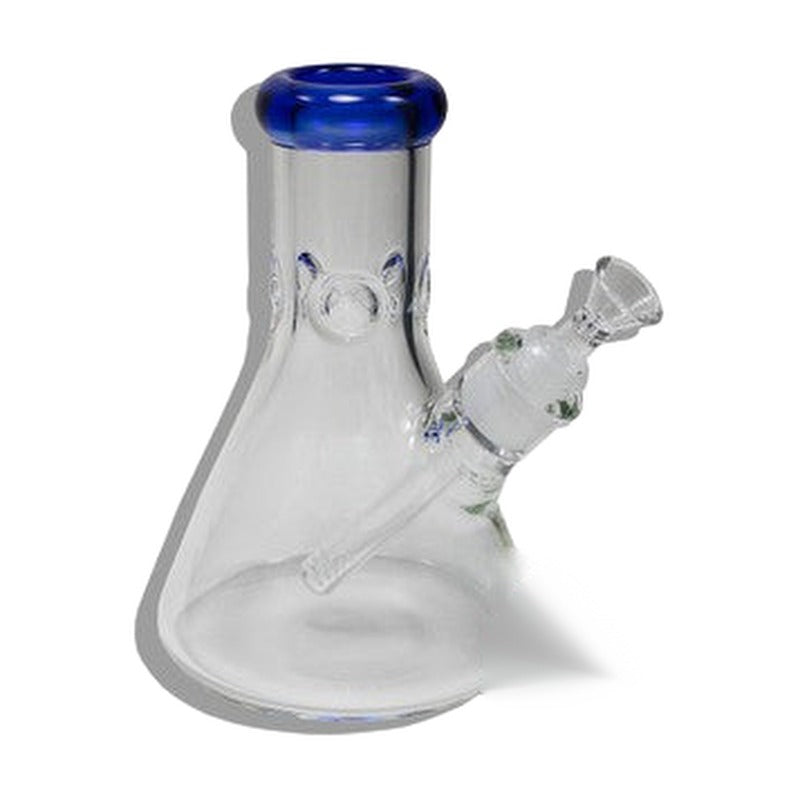 Headway Glass Water Pipe Beaker Base Short Straight Neck Ice Catcher With Diffused Downstem - 700 Grams - 8 Inches - Assorted Colors [HW-G10]