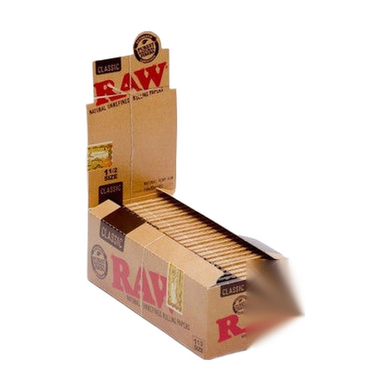RAW Rolling Papers - 1 1/2 Size - 25 Pack - 33 Leaves Per Pack