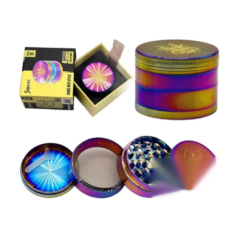 Shredder 4 Piece Small Grinder - Style 11 - 50mm - 4 Part – Rainbow