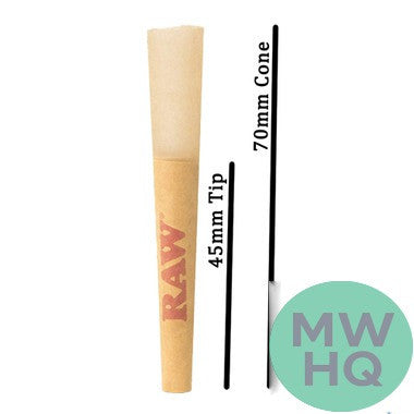 RAW Classic Single Size Pre-Rolled Cones - Pack of 20 Cones