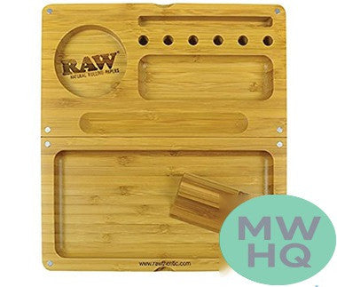 RAW Bamboo Backflip Rolling Tray With Magnet