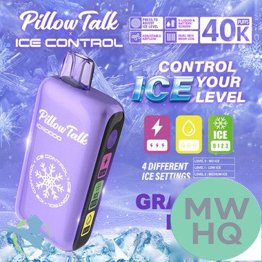 Pillow Talk Ice Control IC40000 Puffs 20ML Disposable Device With Touch To Adjust Ice Level & LED Screen (Texas Compliant)