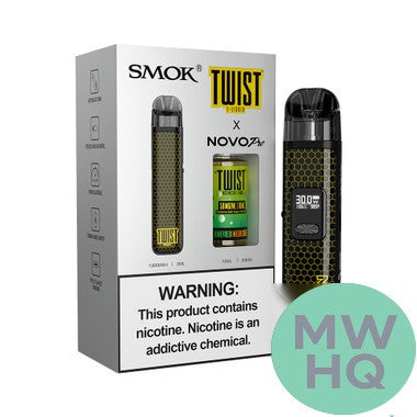 SMOK NOVO PRO 1300mAh Pod System Starter Kit With 2 x Refillable 3ML NOVO Pod & 10ML 50mg Salt Nicotine E-Liquid Bottle