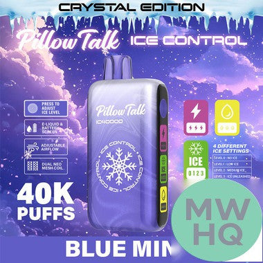 Pillow Talk Ice Control IC40000 Puffs 20ML Disposable Device With Touch To Adjust Ice Level & LED Screen (Texas Compliant)