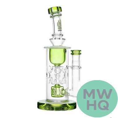 Calibear Fab Torus Recycler Glass Water Pipe Dab Rig Thick Base With Seed of Life Perc - 460 Grams - 9.25 Inches [GB16]