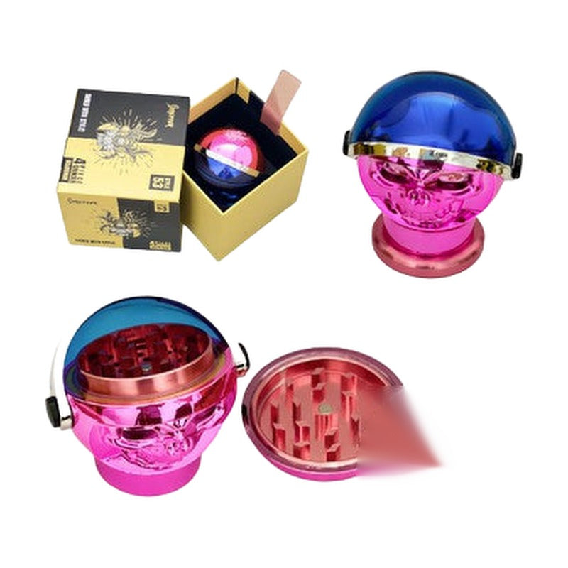 Shredder Large Grinder Skull With Helmet Design - Style 53 - 65mm - 4 Part