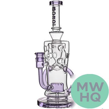 BoroTech Glass Water Pipe Recycler Dab Rig Straight Neck With Circ Perc Designed By Calibear - 600 Grams - 11 Inches [BTG054]