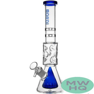 BoroTech Double Wall Beaker Glass Bong Water Pipe With Downstem Designed By Calibear - 550 Grams - 12.5 Inches [SLL007]