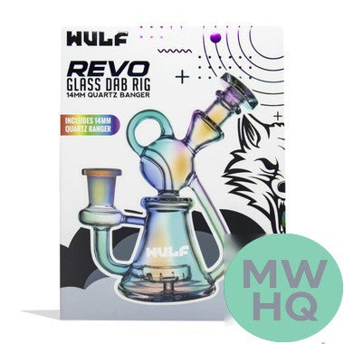 Wulf Mods Revo Glass Water Pipe Dab Rig With Quartz Banger - 180 Grams - 6 Inches