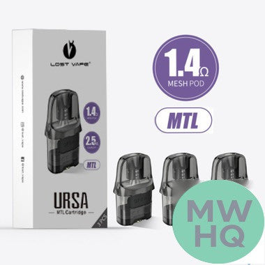 Lost Vape Ursa 2.5ML Refillable Replacement MTL Cartridge Pod - Pack of 3