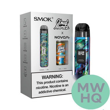 SMOK NOVO PRO 1300mAh Pod System Starter Kit With 2 x Refillable 3ML NOVO Pod & 10ML 50mg Salt Nicotine E-Liquid Bottle