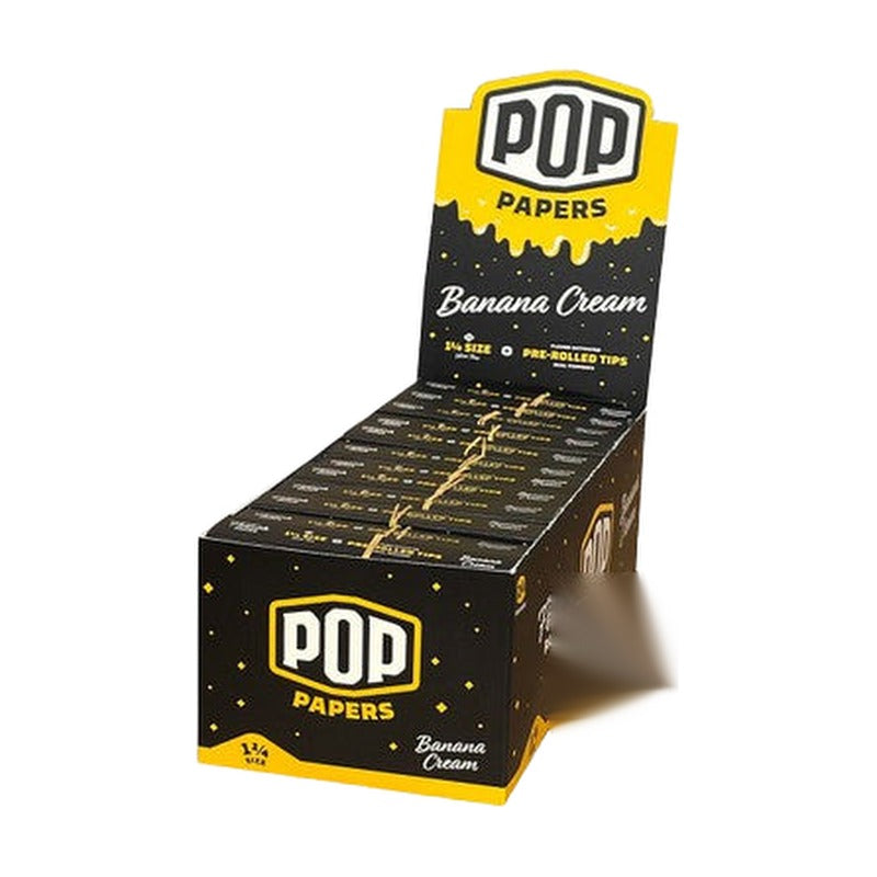 Pop Papers Authentic French Paper Ultra Thin + Pre-Rolled Tips - Black Display