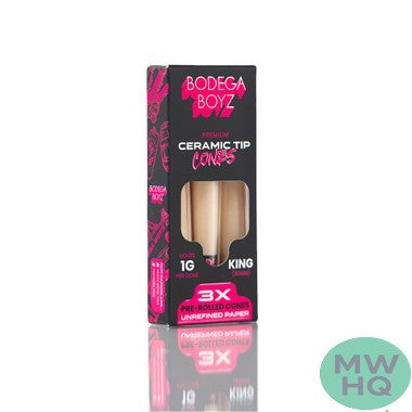 Bodega Boyz King Pre-Rolled Cones With Ceramic Tip - Pack of 3