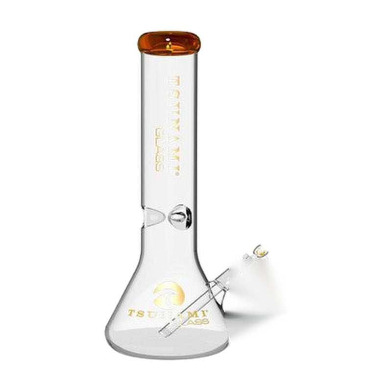 Tsunami Glass Water Pipe With Beaker Base Ice Catcher - 15 Inches - 917 Grams