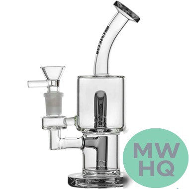 BoroTech Popular Glass Water Pipe Dab Rig With Double Slitted Cut Perc Designed By Calibear - 230 Grams - 7.5 Inches [TO005-S]
