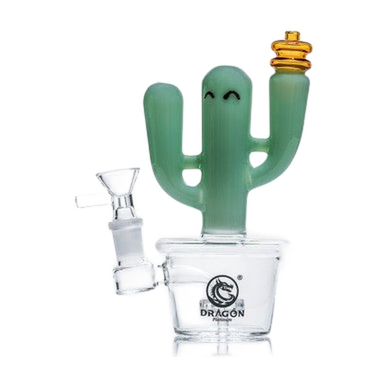 Dragon Platinum Water Pipe Cactus Shape With Circ Perc - 220 Grams - 6.7 Inches - Assorted Colors [WPD-008]