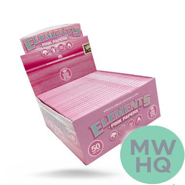 Elements Pink King Size Slim Rolling Papers - Pack of 32