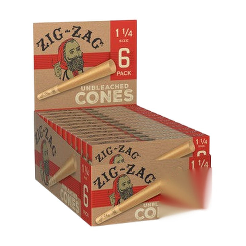 Zig-Zag 1 1/4 Size Pre-Rolled Cone Rolling Papers - Pack of 6