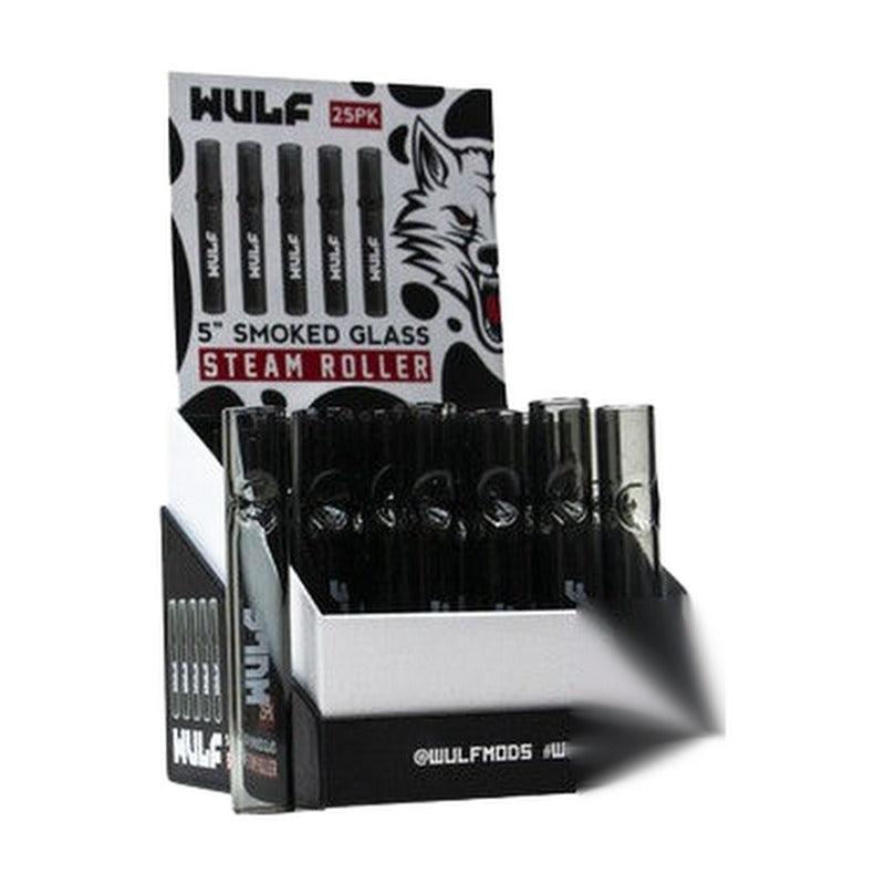 Wulf Mods Smoked Glass Steam Roller Pipe - 5 Inches