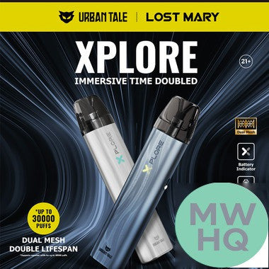 URBAN TALE x LOST MARY Xplore 1000mAh Pod System Starter Kit With 2 x 2ML Refillable Top Fill Pod