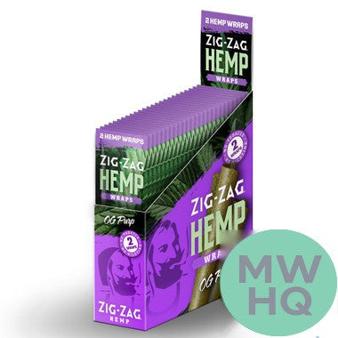 Zig-Zag Natural Hemp Wraps - Pack of 2