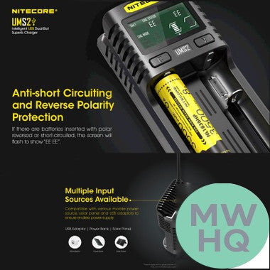 Nitecore UMS2 Dual Slot 3A Smart Charger