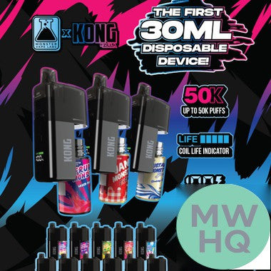 Kong by Zilla x Monster Vape Labs 50K Puffs Refillable Disposable Vape Device With 30ML E-Liquid Bottle