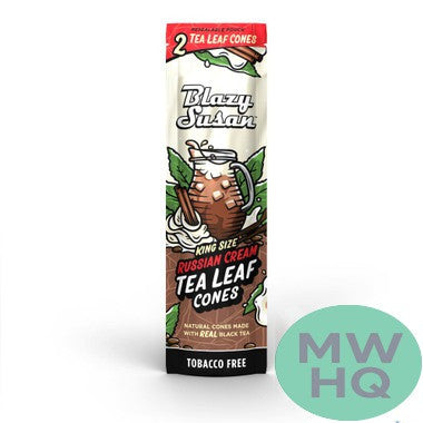 Blazy Susan Tea Leaf King Size Cones Tobacco & Nicotine Free Vegan - Pack of 2