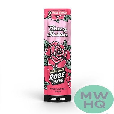 Blazy Susan Rose King Size Cones Tobacco & Nicotine Free Vegan - Pack of 2