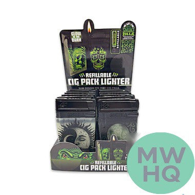 Smokezilla Refillable Cigarette Pack Lighter Glow In The Dark - Assorted Design [25284]
