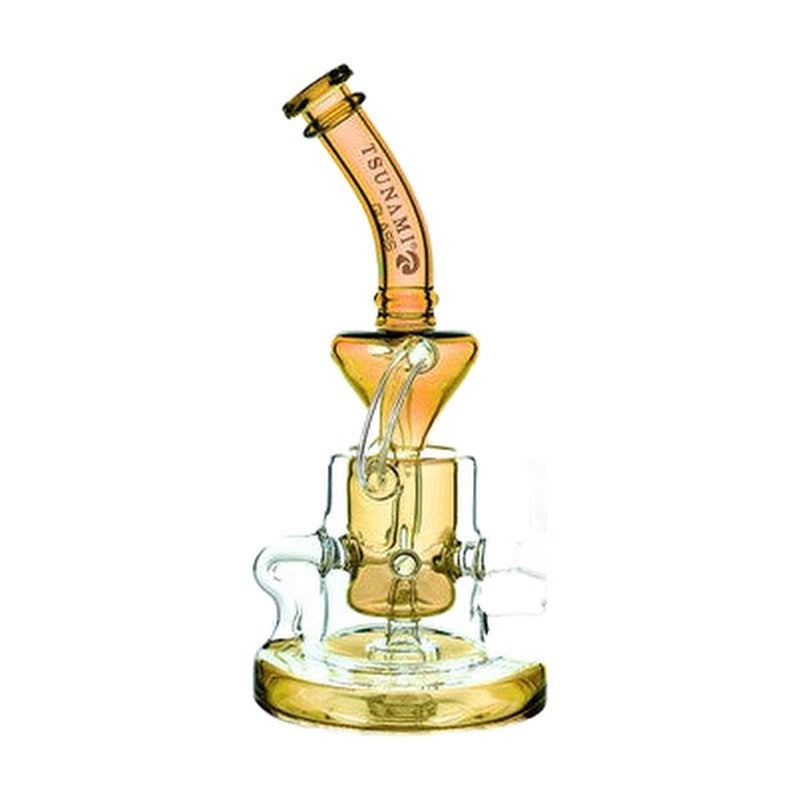 Tsunami Glass Water Pipe Recycler Concentrate Rig With Circle Perc - 345 Grams - 9 Inches