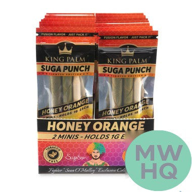 King Palm x Sean O’Malley Suga Punch Mini Leaf Rolls 1G - Pack of 2 – Honey Orange