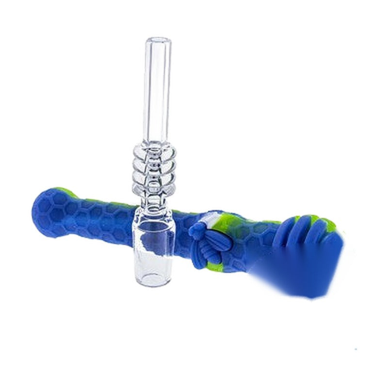 Stratus 4.5" Silicone Bee Honey Dipper With 14mm Quartz Straw