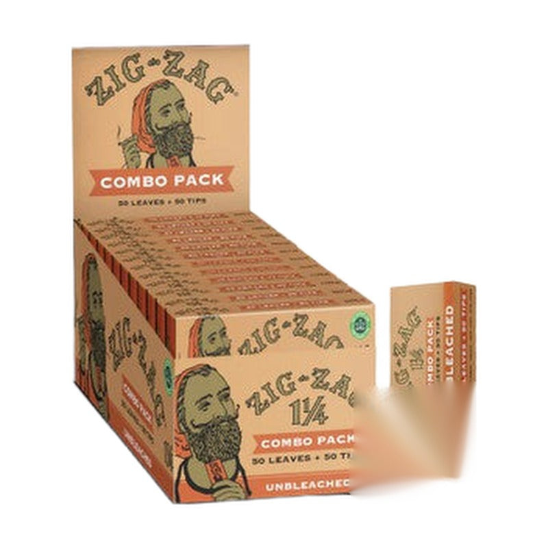 Zig-Zag Slow Burning Rolling Papers & Tips Combo Pack - 1 1/4 Size