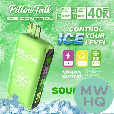 Pillow Talk Ice Control IC40000 Puffs 20ML Disposable Device With Touch To Adjust Ice Level & LED Screen (Texas Compliant)