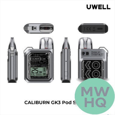 Uwell Caliburn GK3 900mAh Pod System Starter Kit With 2 x Refillable 2.5ML Caliburn G3 Cartridge Pod