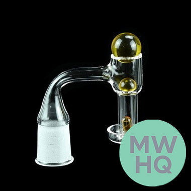 Dragon Glass Quartz Banger With Terp Slurper Vacuum With 3 Terp Pearls & Frosted Joint - 90 Degree Angle [DQF-015]