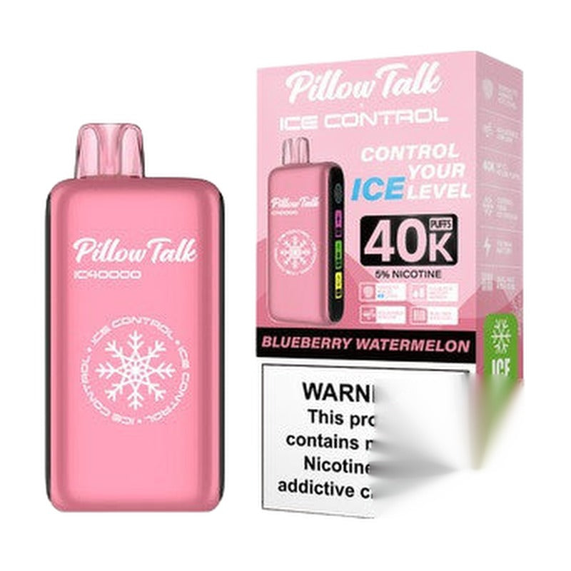 Pillow Talk Ice Control IC40000 Puffs 20ML Disposable Device With Touch To Adjust Ice Level & LED Screen (Texas Compliant)