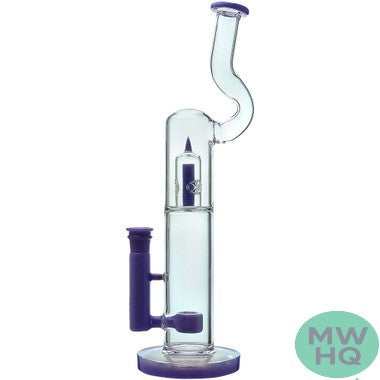 Calibear Natty Flower Glass Bong Water Pipe With Thick Base - 750 Grams - 15.5 Inches [GB433]